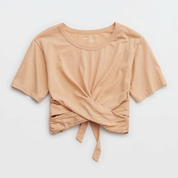 NWT Aerie Cropped Wrapback T-Shirt - Picture 2 of 11